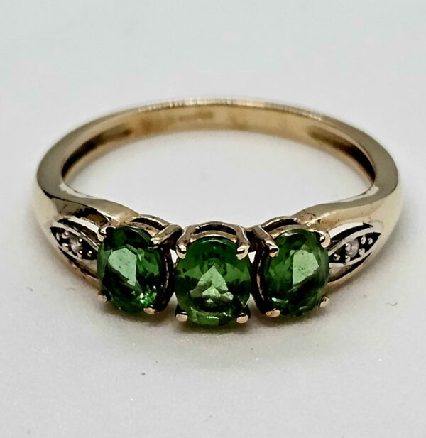 Peridot Trilogy Gold Ring