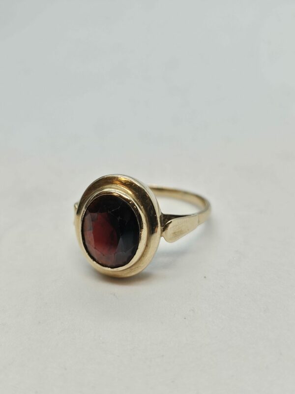 Gold Garnet Signet Ring