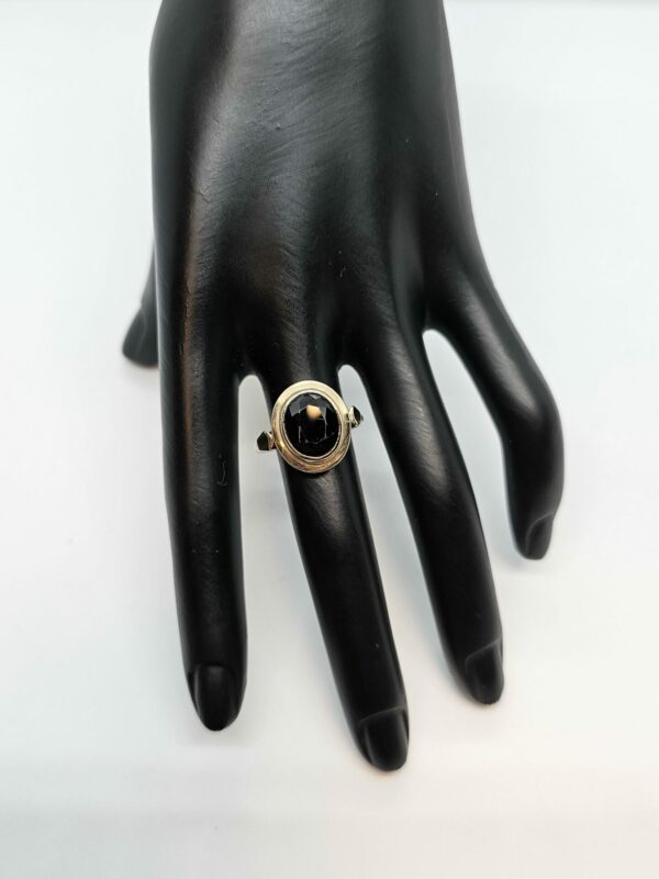 Gold Garnet Signet Ring - Image 3