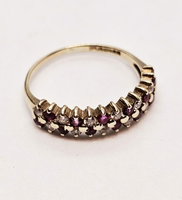 Ruby and Cz double eternity ring - Image 3