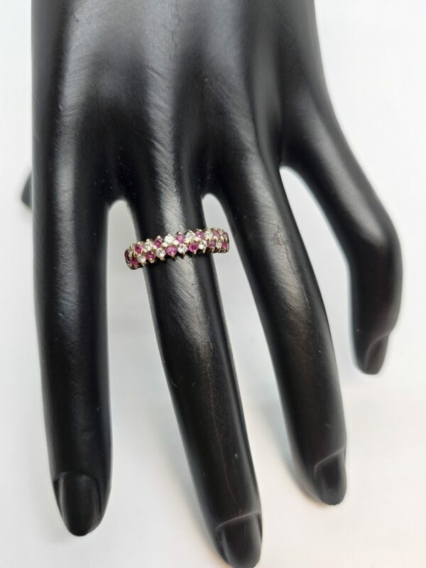 Ruby and Cz double eternity ring - Image 4