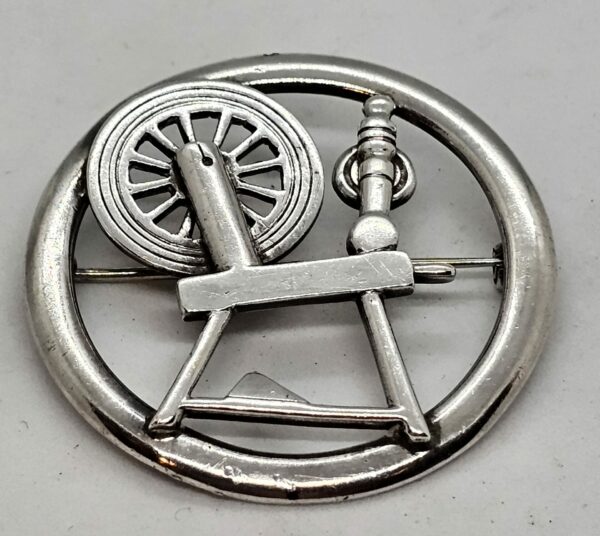 Silver Spinning Wheel Brooch - Image 2