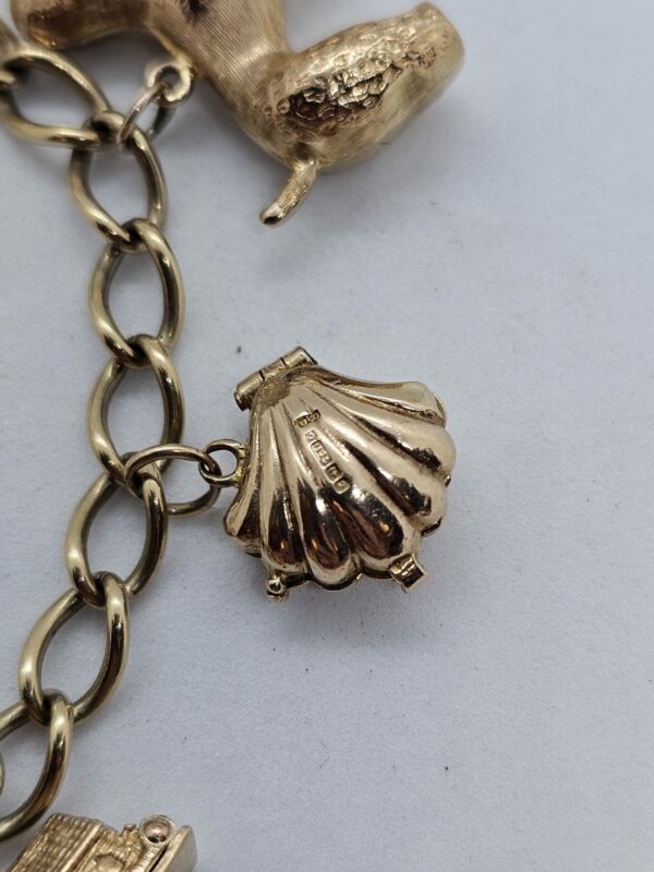 9ct Gold Charm Bracelet - Image 6