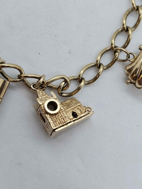 9ct Gold Charm Bracelet - Image 7