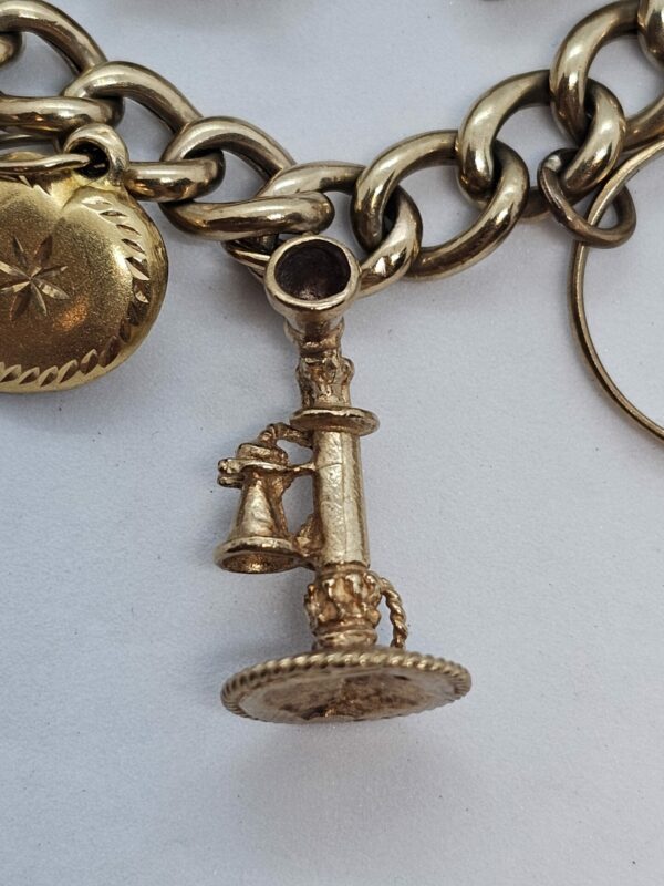 9ct Gold Charm Bracelet - Image 11