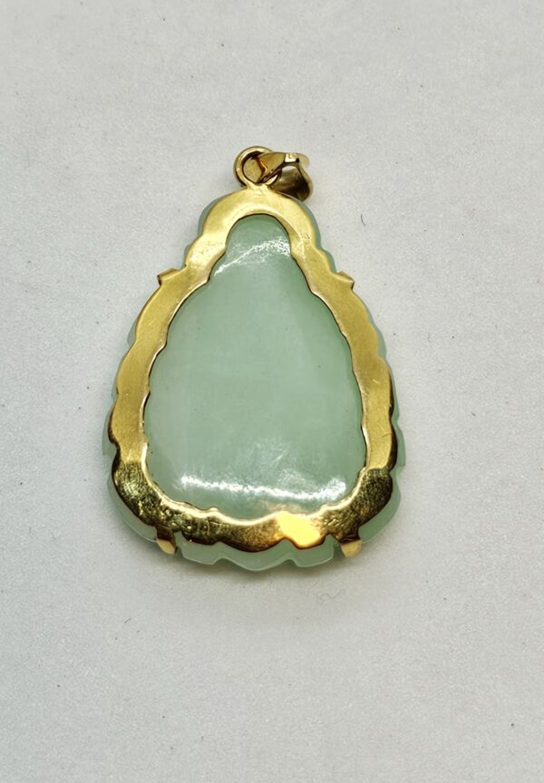 Jade Budda on a Gold mount - Image 3