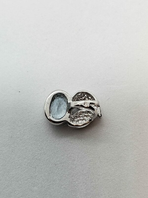 Silver pendant with pale blue stone - Image 3