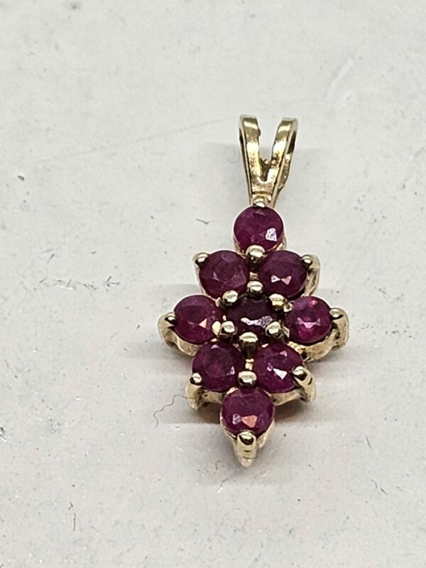 Gold Ruby cluster Pendant