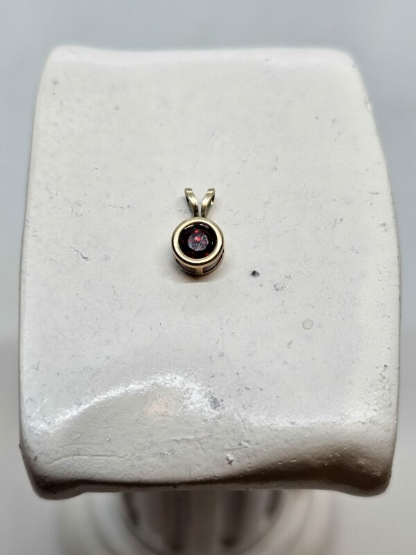 Solitaire Garnet Gold Pendant - Image 2