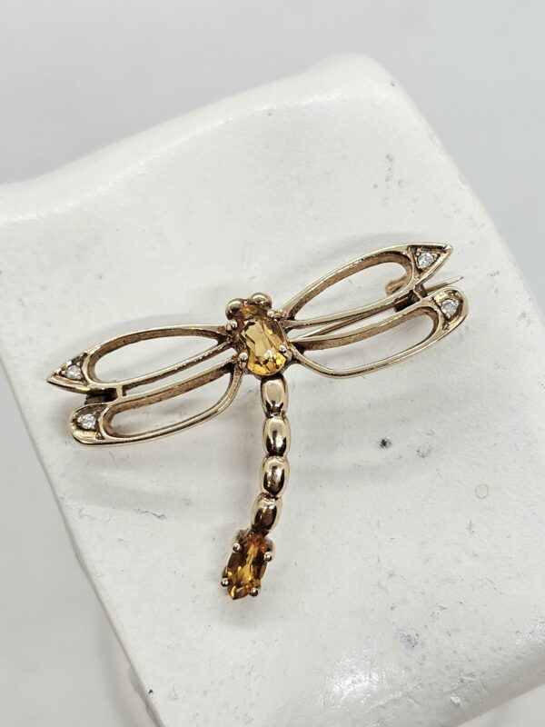 Gold Dragonfly Brooch