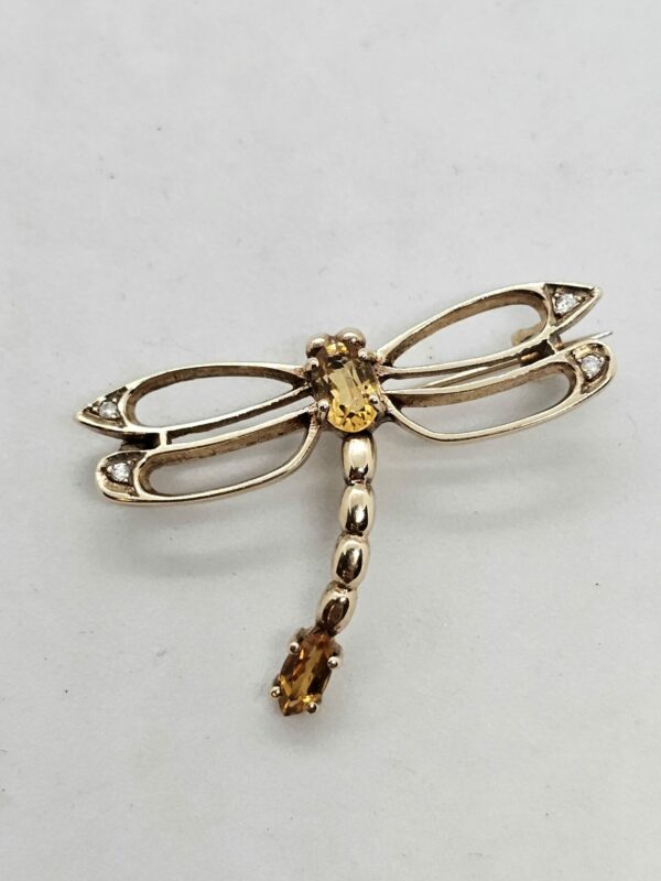 Gold Dragonfly Brooch - Image 2