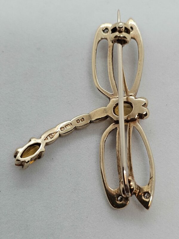 Gold Dragonfly Brooch - Image 3