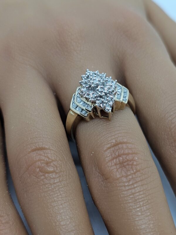 Marquis shape Diamond Cluster Ring - Image 3