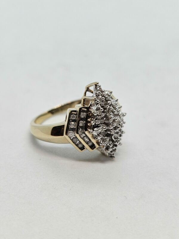 Marquis shape Diamond Cluster Ring - Image 4