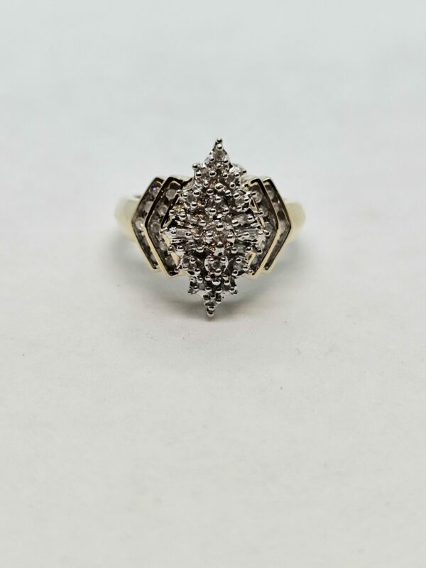 Marquis shape Diamond Cluster Ring - Image 5