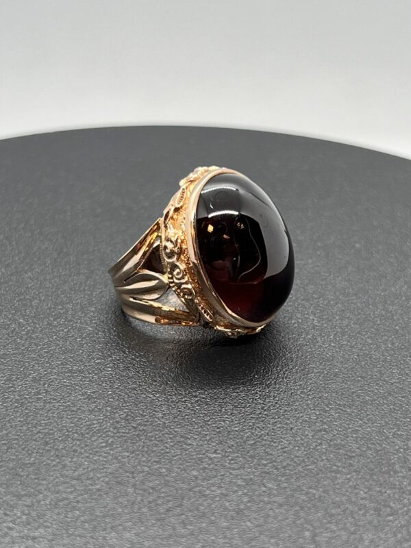 Cherry amber unisex signet ring