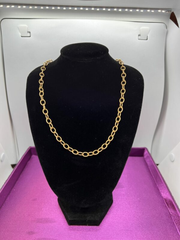 18ct gold unisex chain 25.6g unusual link - Image 3