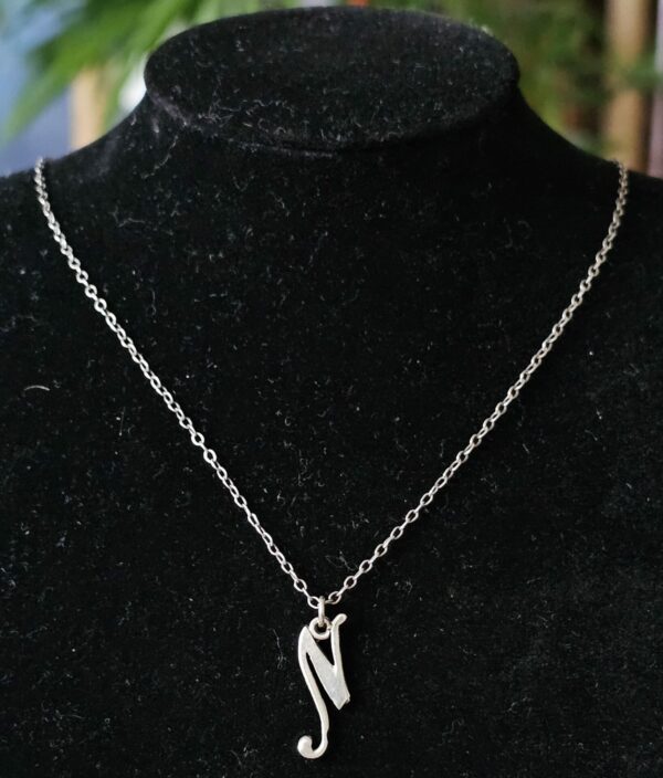 Silver Necklace and N pendant