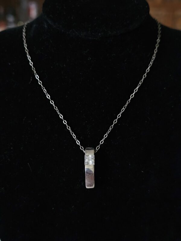 Silver Necklace and Bar Pendant