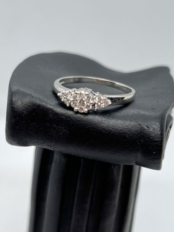 9ct white gold and diamond cluster ring - Image 2