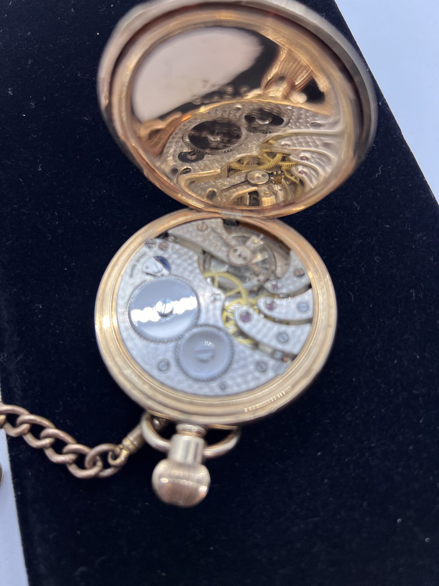Gold plated Elgin pocket watch case and Swiss movement - RUSTIC RETRO