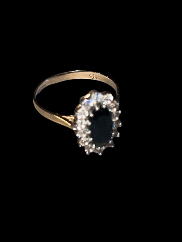 9ct gold sapphire and cz ladies dress ring