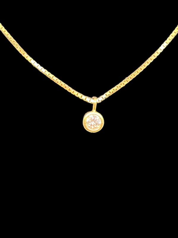 18ct gold chain and 1/2ct diamond solitaire pendant