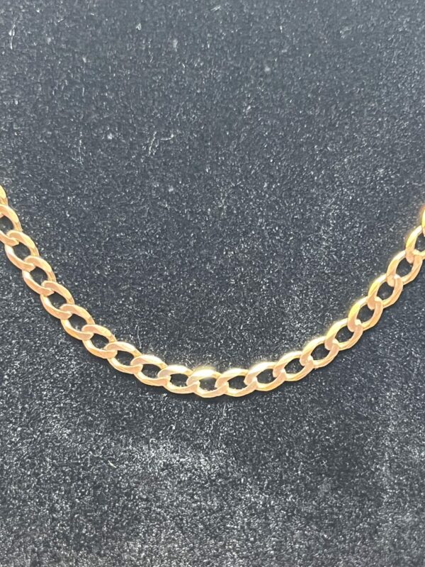 9ct gold curb chain ladies gents child - Image 2