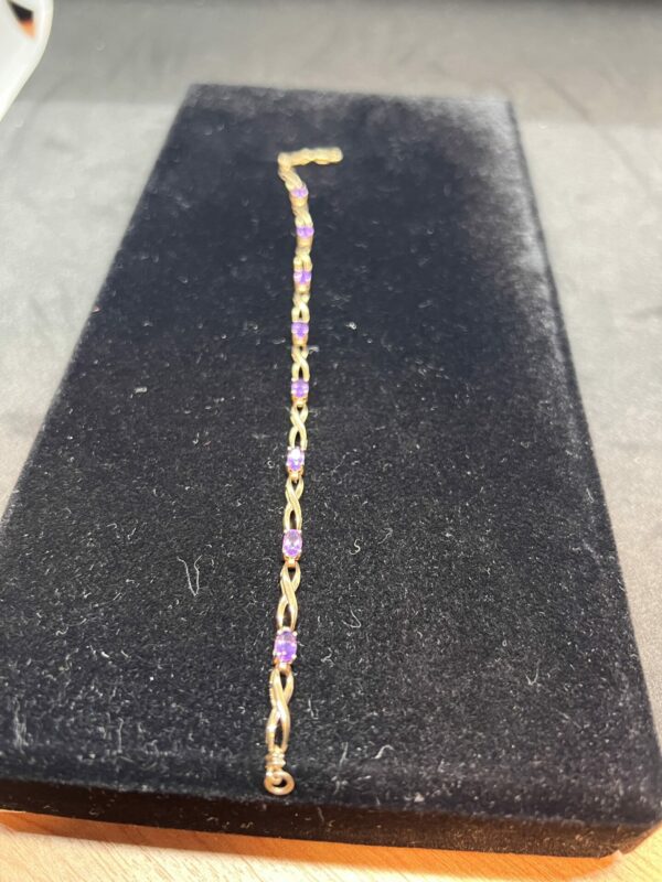 9ct gold and amethyst bracelet - Image 2