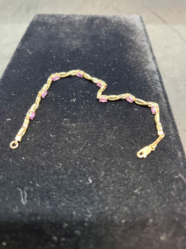 9ct gold and amethyst bracelet - Image 3