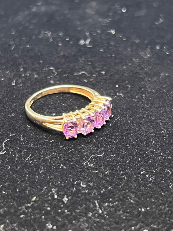 9ct gold amethyst and diamond ladies ring - Image 2