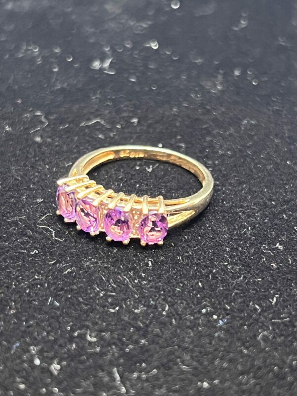 9ct gold amethyst and diamond ladies ring - Image 3