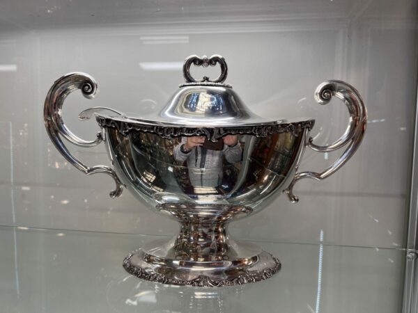 1908 solid silver soup tureen with ladle