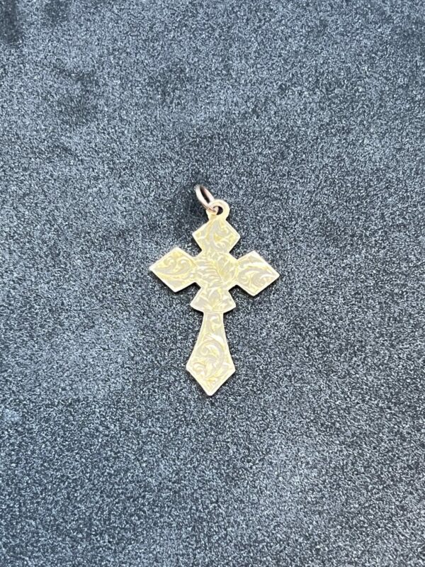 Victorian 9ct gold cross pendant - Image 2