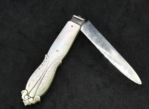 Silver and Mother of Pearl Folding Fruit Knife - Image 2