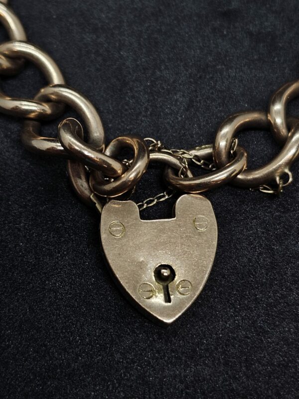 9ct Rose Gold Padlock Bracelet - Image 2