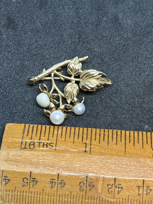 9ct gold and Pearl brooch vintage - Image 4