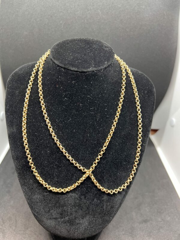 9ct gold belcher chain 30” long unisex