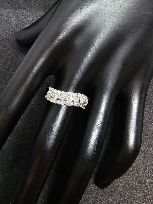 White Gold Diamond Wave Ring - Image 6