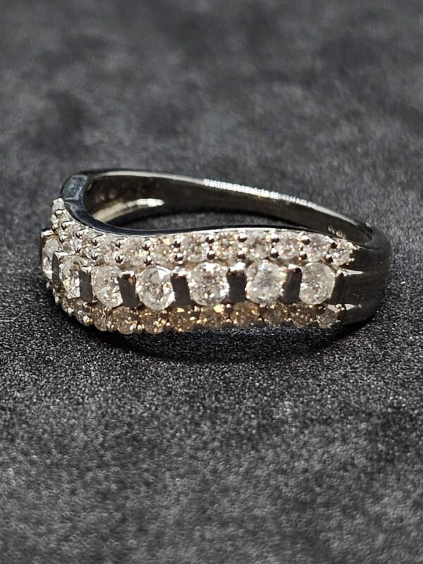 White Gold Diamond Wave Ring