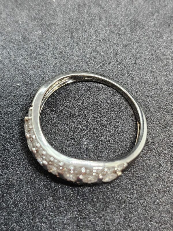 White Gold Diamond Wave Ring - Image 2