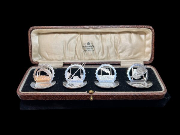 William base and sons silver fly fishing place settings