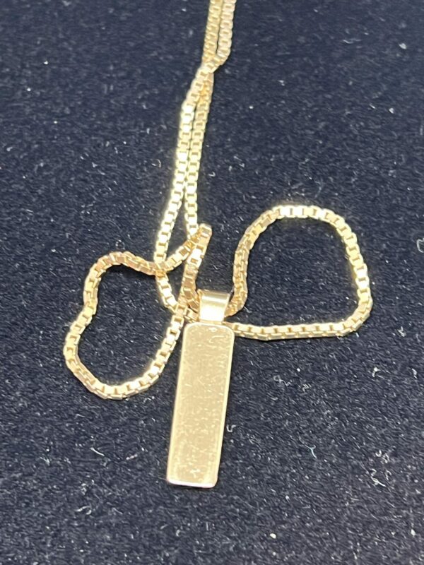 9ct gold ingot on box link chain - Image 4