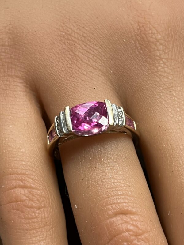 Pink sapphire and diamond