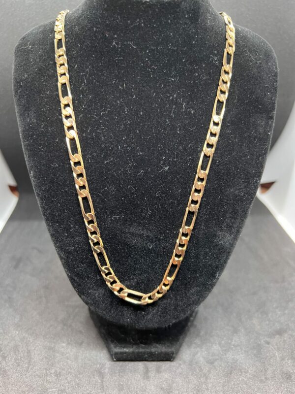 9ct gold figaro link unisex chain 24”