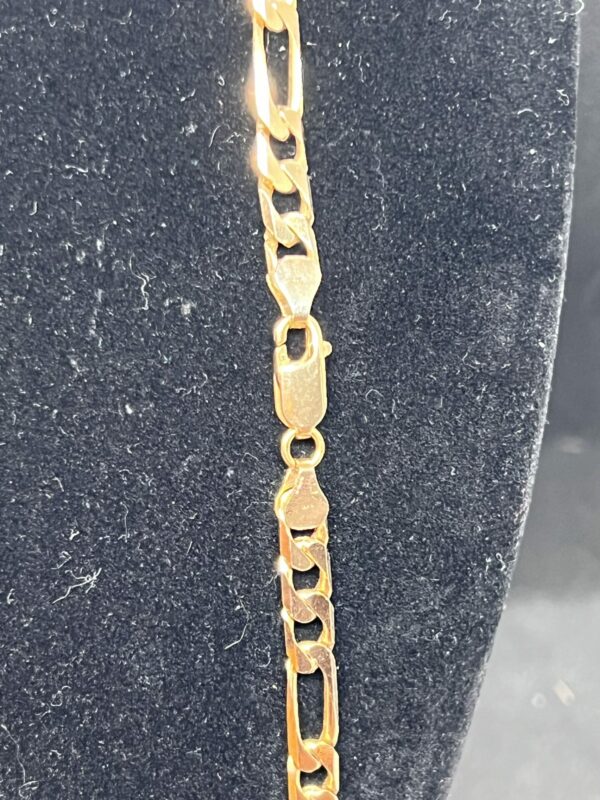 9ct gold figaro link unisex chain 24” - Image 4