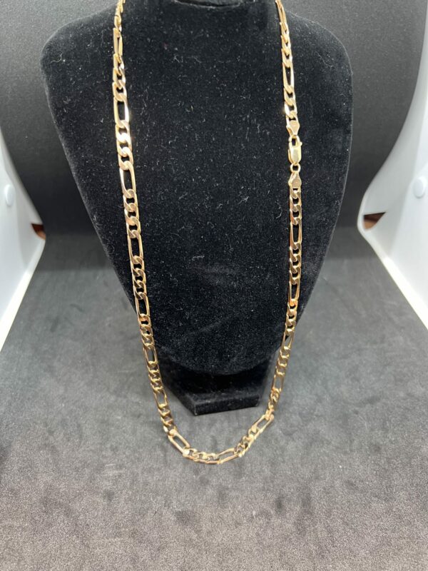 9ct gold figaro link unisex chain 24” - Image 5