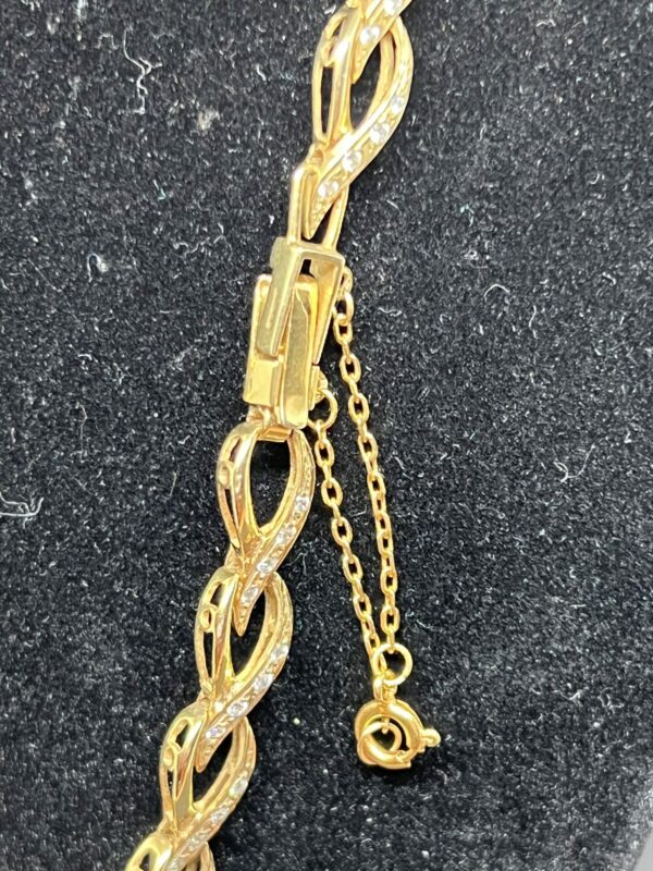 9ct gold white stone set necklace - Image 3