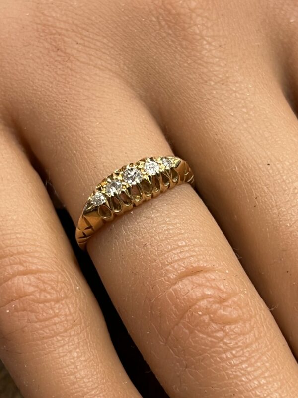 18ct gold and diamond five stone ring