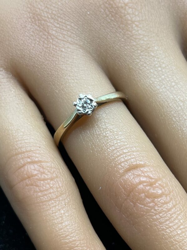 9ct gold and diamond solitaire ring